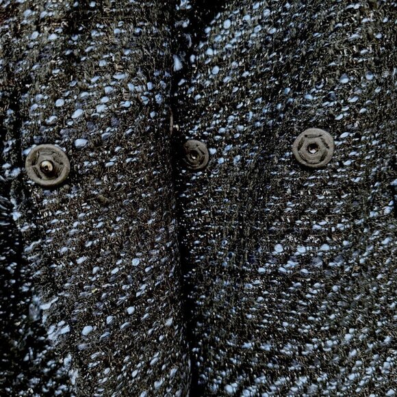 TALBOTS Tweed Blazer Size 4 Womens Shimmer Evening Jacket Blue Black - Picture 8 of 9